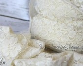 Stretch Lace - TWO inch wide - 5 yards - Ivory