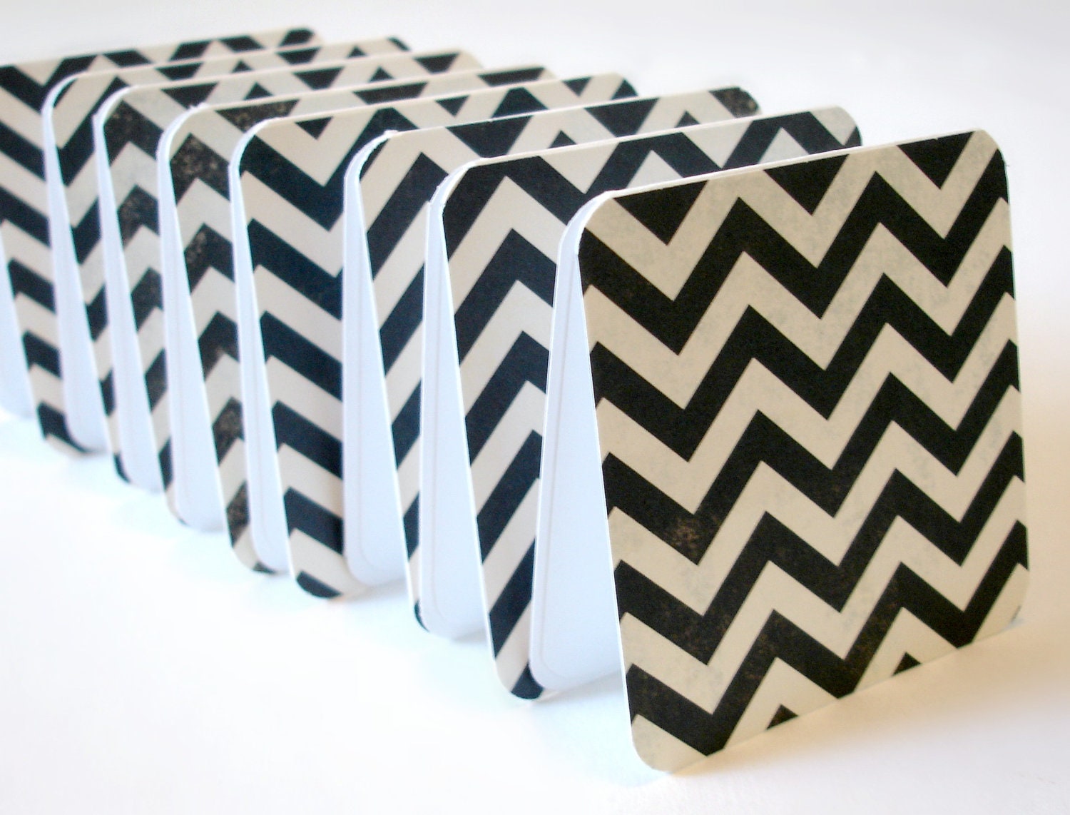 Black and white chevron mini note cards gift notes handmade mini cards Set of 6 with envelopes Any occasion mini cards
