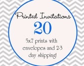 20 Printed Invitations & Colored Envelopes - 2-3 day shipping Il_170x135