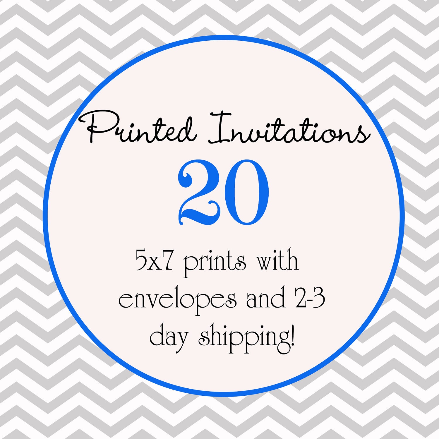 20 Printed Invitations & Colored Envelopes - 2-3 day shipping Il_570xn