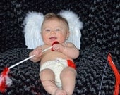 Baby Cupid Heart Diaper Cover - You Pick Colors - Crochet Winter Outfit Newborn Boy Girl Halloween Thanksgiving Photo Prop Accessory