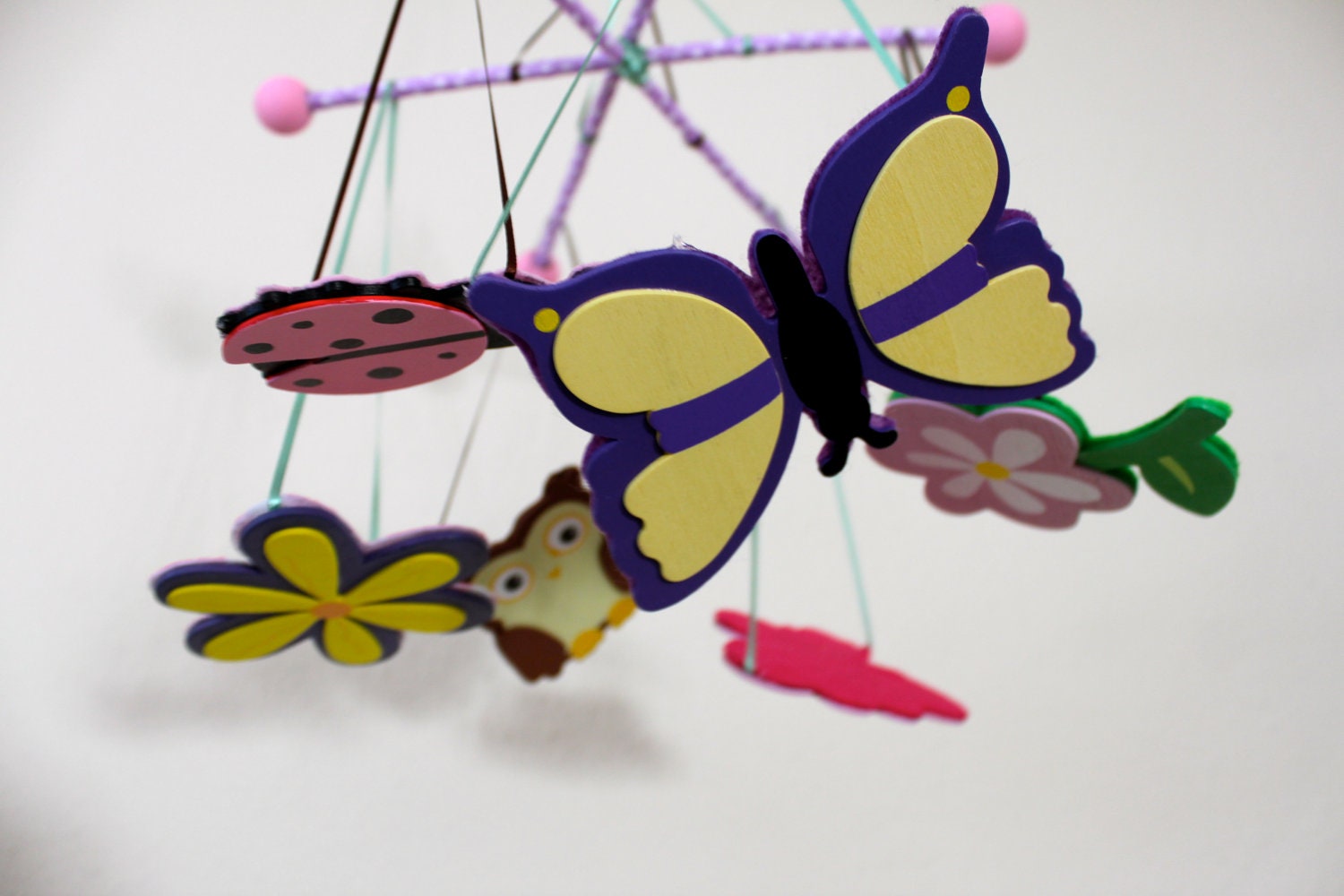 Baby Crib Mobile - Girl Baby Crib Mobile - Unique Crib Mobile - Owl Crib Mobile for Girls - Butterfly Crib Mobile - Best Baby Crib Mobile