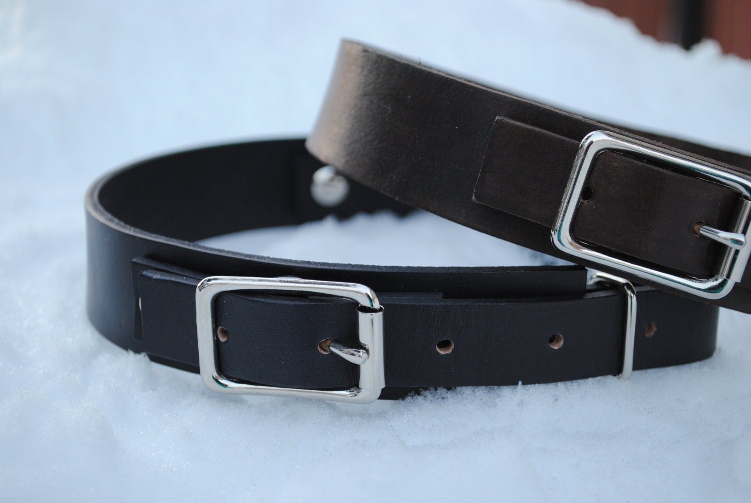 SALE Adjustable Leather Martingale Dog Collar - OOAK