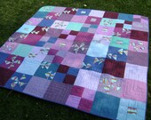 Modern 3D Pinwheel Quilt - Perfect for Hanging on the Wall or a Large Lap Quilt - Handmade in blue, purple, turquoise jewel tones