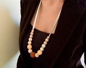 Nursing Necklace/Teething Necklace-Brown Yellow