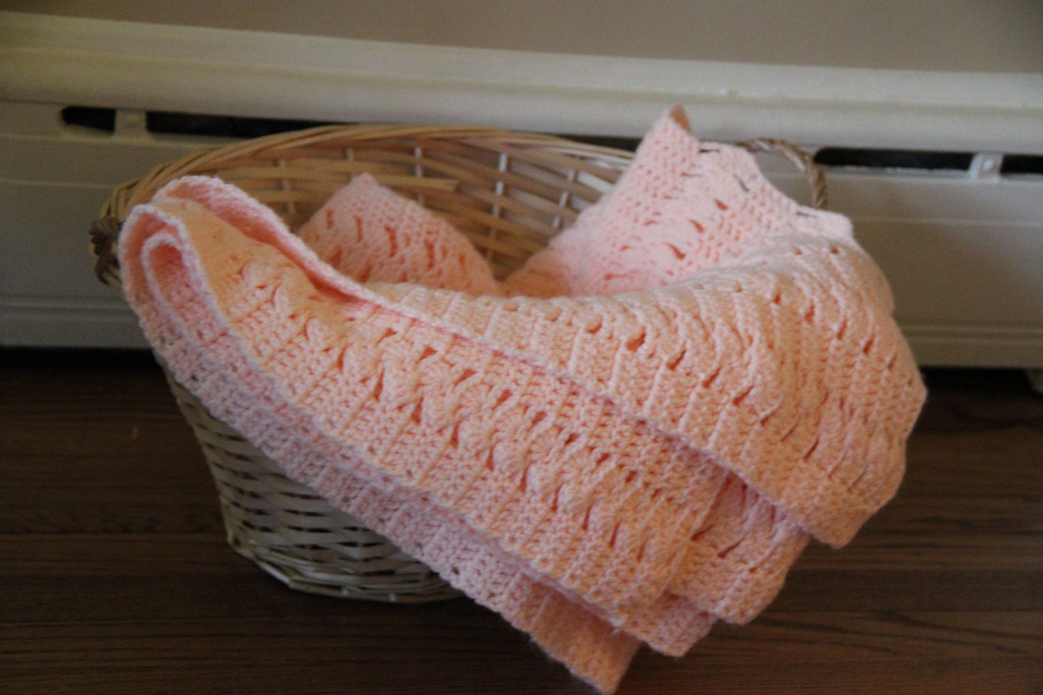 Coral Knit Crochet Blanket