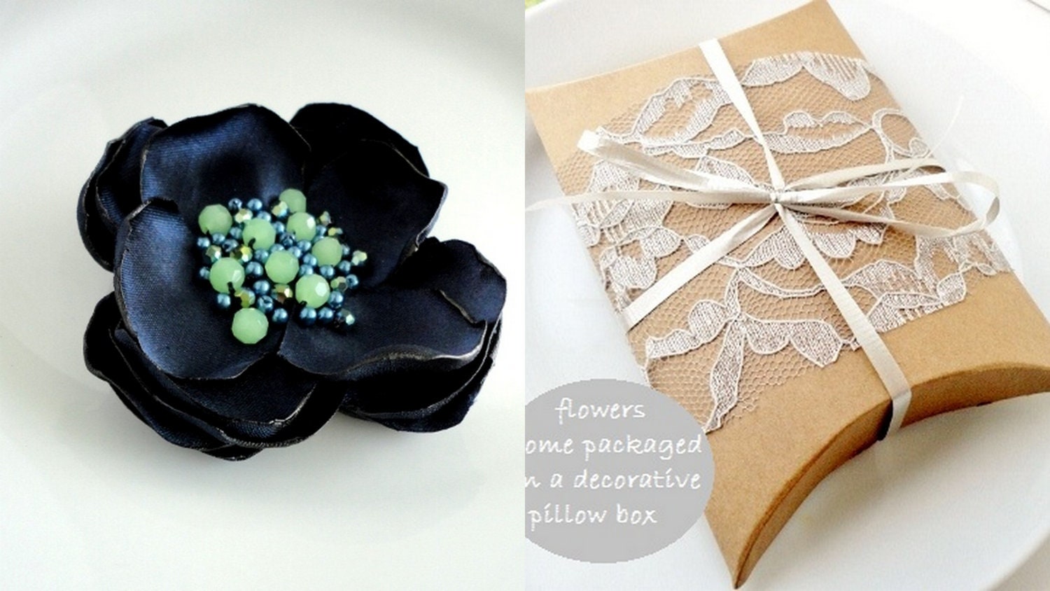 Navy Fabric Flower Pin, Navy Brooch, Navy Flower Fascinator, Blue and Lime Green, Beaded Fabric Flower Brooch, Satin Flower Broach, Summer