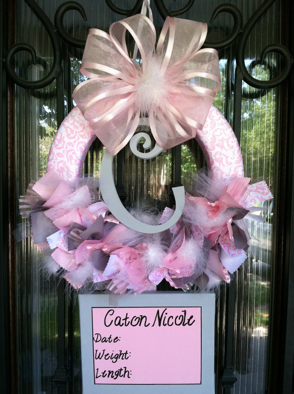 Baby Ribbon Wreath, Nursery, Hospital Door, Baby Shower