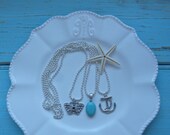 beachcomber silver butterfly necklace beach boho