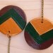 Winter Nights Chevron Earrings - Handpainted Wood Earrings