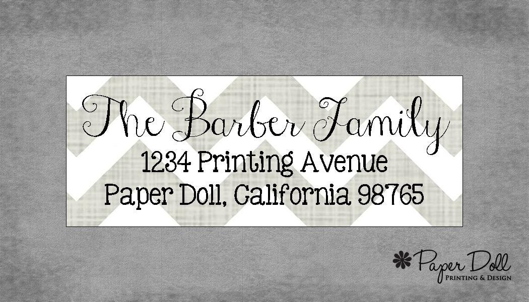 Chevron Return Address Labels - Grey - Set of 90