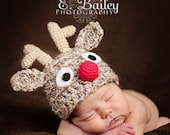 Reindeer Hat Crochet Baby Christmas