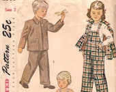 1940s Child's Overalls & Jacket Pattern Simplicity 2300 Size 2