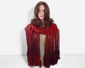 Chunky Crochet Scarf - Red
