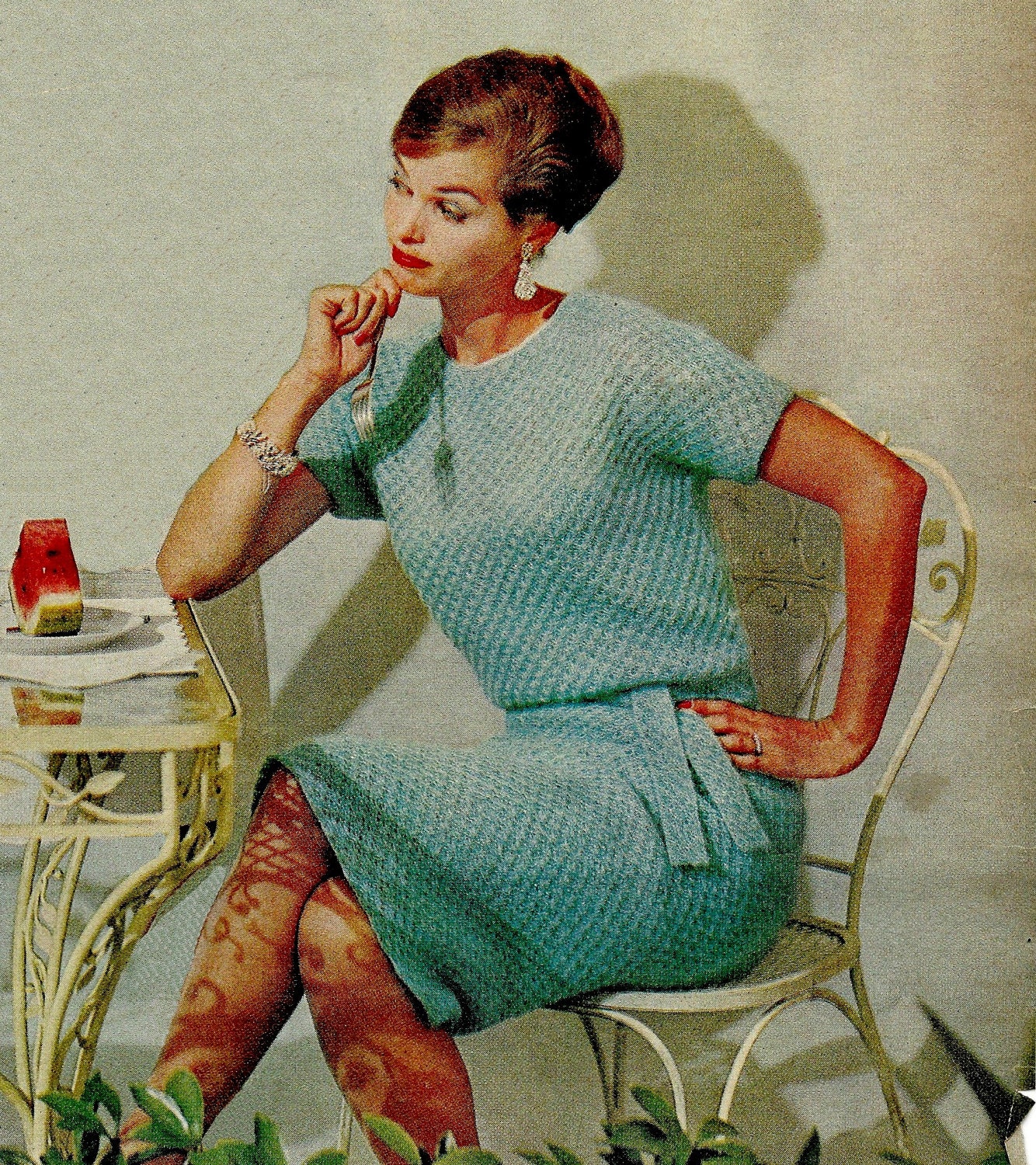 1960s Star Stitch Sheath Dress - Knit pattern PDF 2763