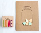 Love Heart in a Jar Hand-made Stationary Cards