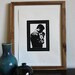 5" x 7" Linocut -- Father and Child