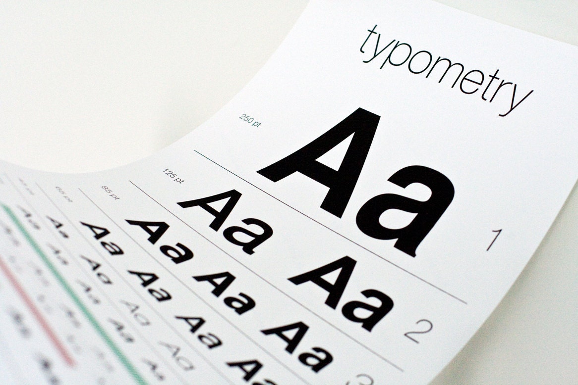 Typometry - Screen Printed Eye Chart for Typography Lovers