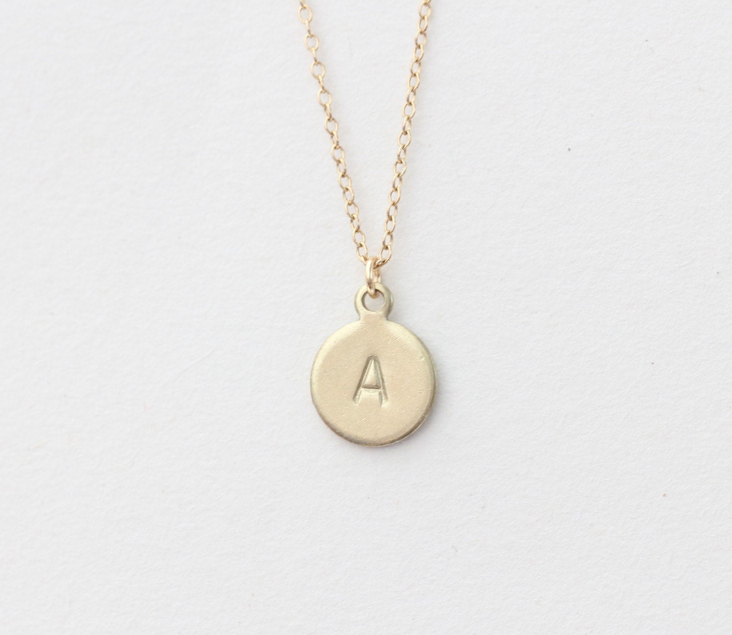 Delicate simple everyday initial tag necklace