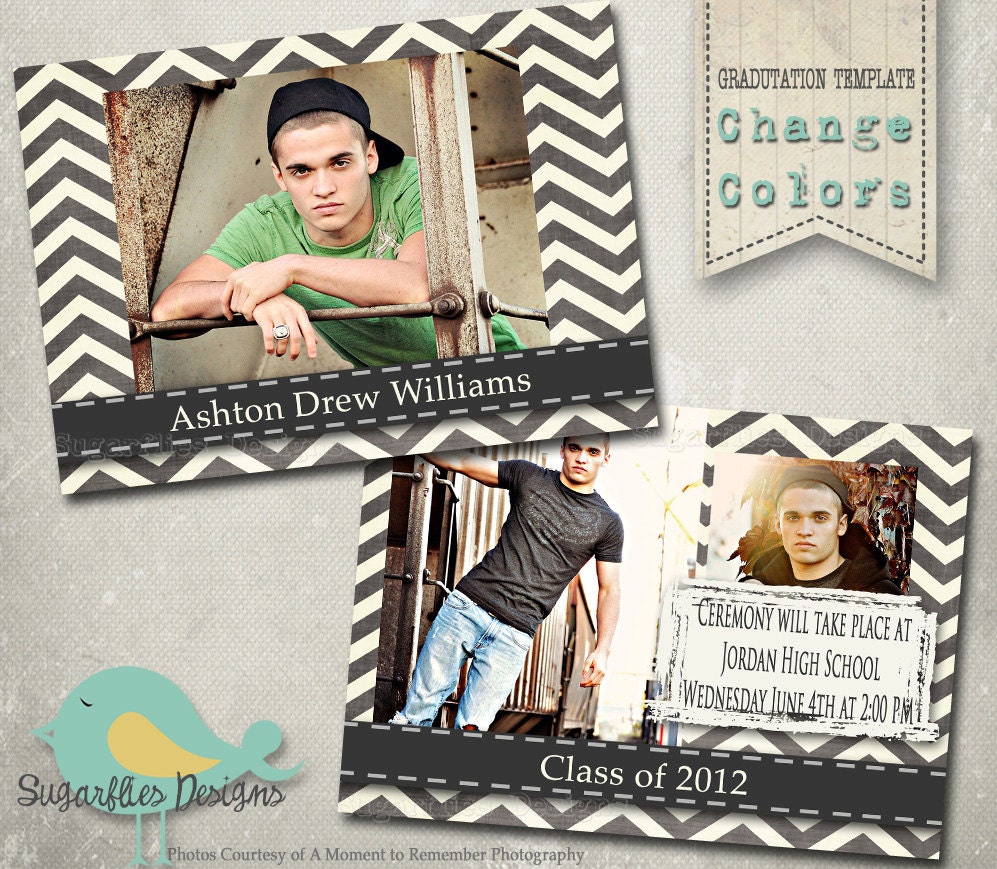 Chevron Graduation Announcement Templates - Senior Graduation 9