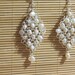 Chainmaille Earrings, Fresh Water Pearls, All Argent (Non Tarnish) 925 Sterling Silver Plated metal used on these dangling Earrings.