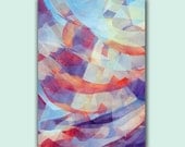 Abstract Watercolor Collage, colorful modern art print 11x14