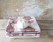 Set of Four Square Dessert Plates, Small Square Perfume Bottles and Fans Plates, Ready to Ship