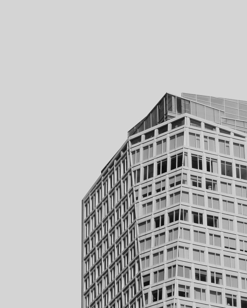 8x10 - Everywhen - Modern Architecture, Black and White Wall Art, Surreal City Photography, Minimalist Home Decor, Collage