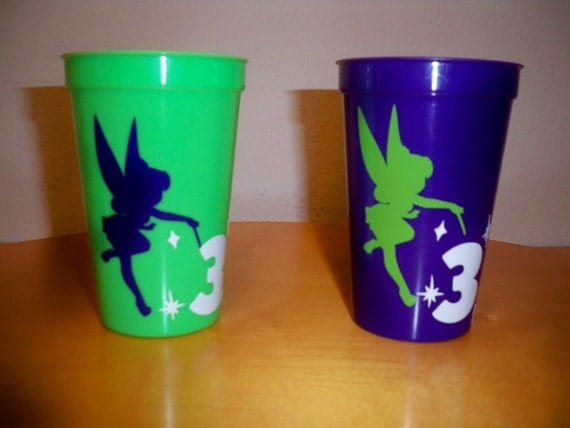 TINKER BELL BIRTHDAY party favor cups (set of 5) Il_570xn
