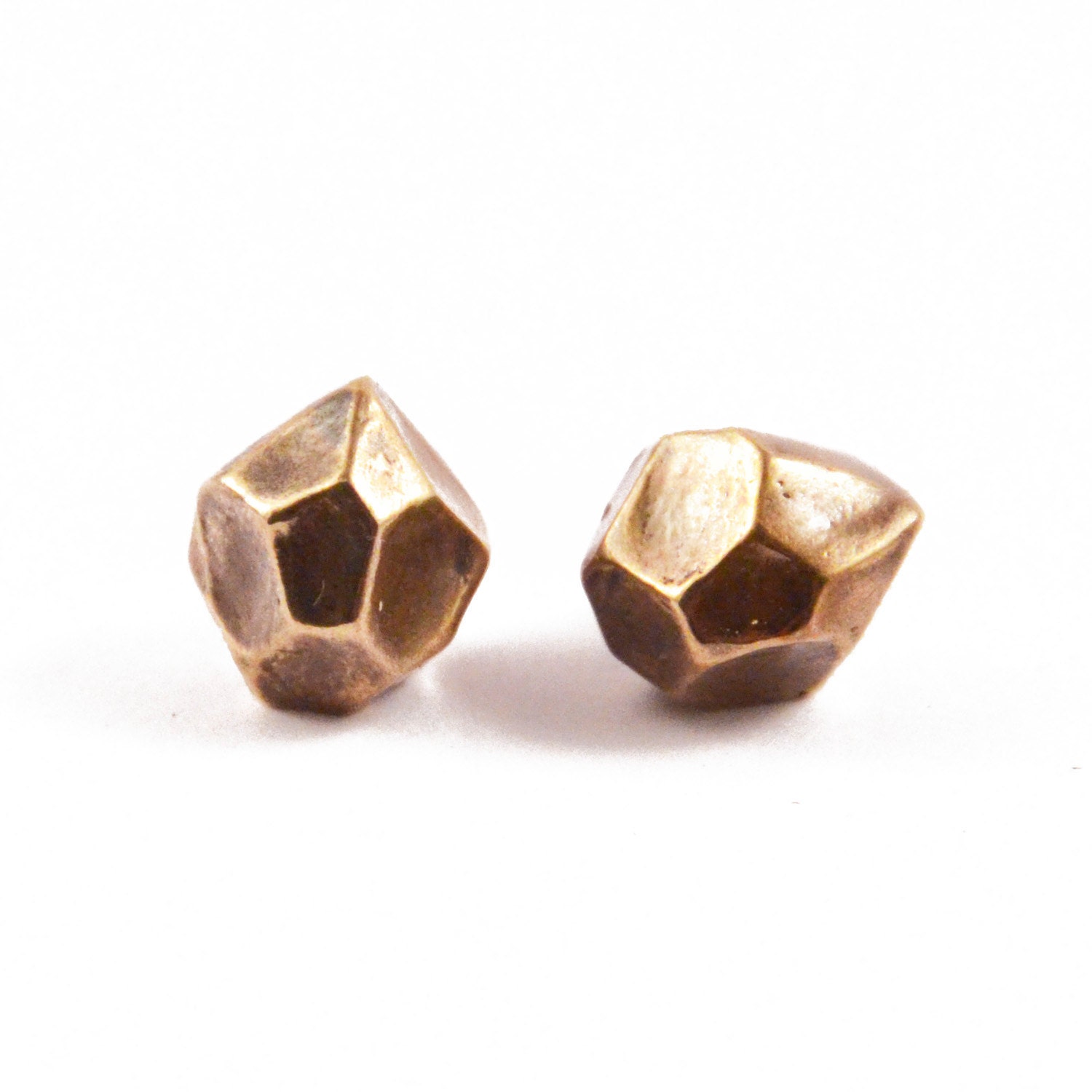 faceted earrings - bronze