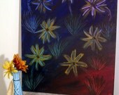 Abstract flower painting, Original acrylic on canvas, Textured painting, 16x20