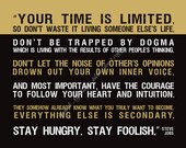 Your Time Is Limited (Steve Jobs Quote) Custom 11 x 14 Canvas