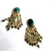 RESERVED Green Marbled Lucite Chandelier Clip Earrings 1950s Vintage