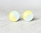 THE HAMPTONS - Stud Earrings - Pastel Earrings - Ear Sugar - Yellow Earrings - Blue Earrings - Two Tone Earrings - Stud Earings