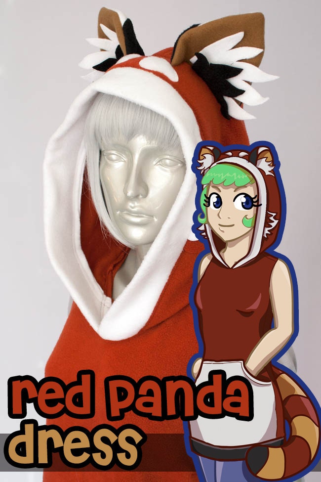Red Panda Dess, Costume, Hoodie, Vest, Jacket, Hand-made, Cosplay