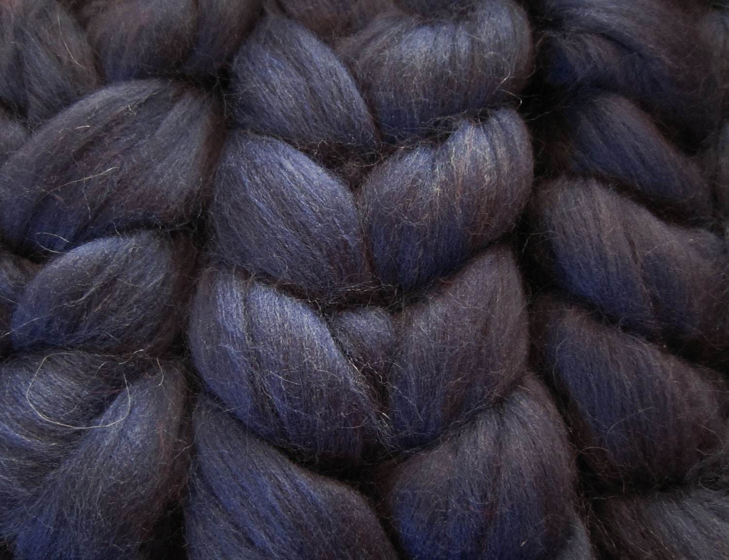 4 Oz "Midnight Magic" Wool Roving Braid Fiber for Spinning, blending, & more