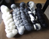 5 oz. Shading Mix Wool Roving Sampler Lot Superwash Fiber for Spinning, Weaving, etc