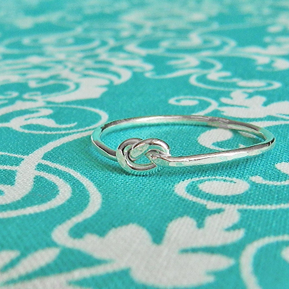 Love knot silver ring,infinity knot,first knuckle ring,sterling silver above knuckle,tie the knot bridesmaid jewelry,mid finger ring 16g