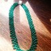 Vintage Necklace, seed bead lace necklace green glass beaded vintage lace collar necklace, statement piece