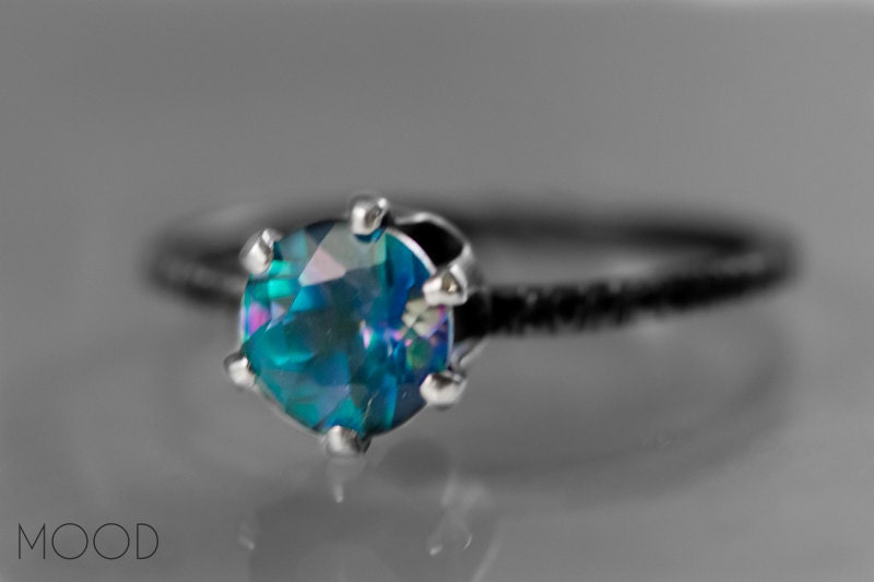 UNDERWATER DREAMS - Sterling Silver Gemstone Ring with blue Mystic Topaz - Made in your size