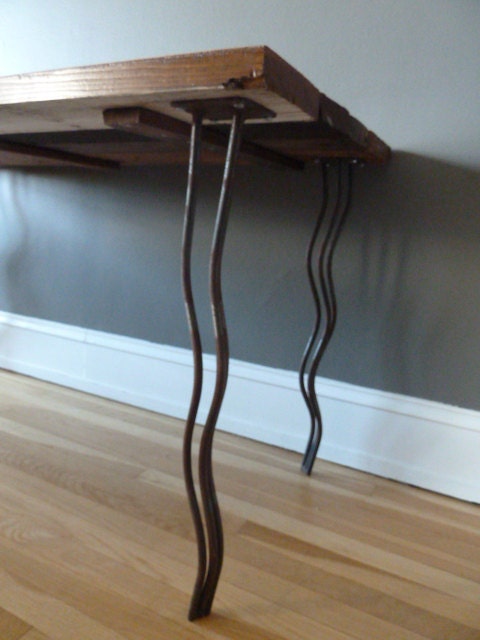 RESERVED Reclaimed Wood Desk with Curvy Hairpin Legs