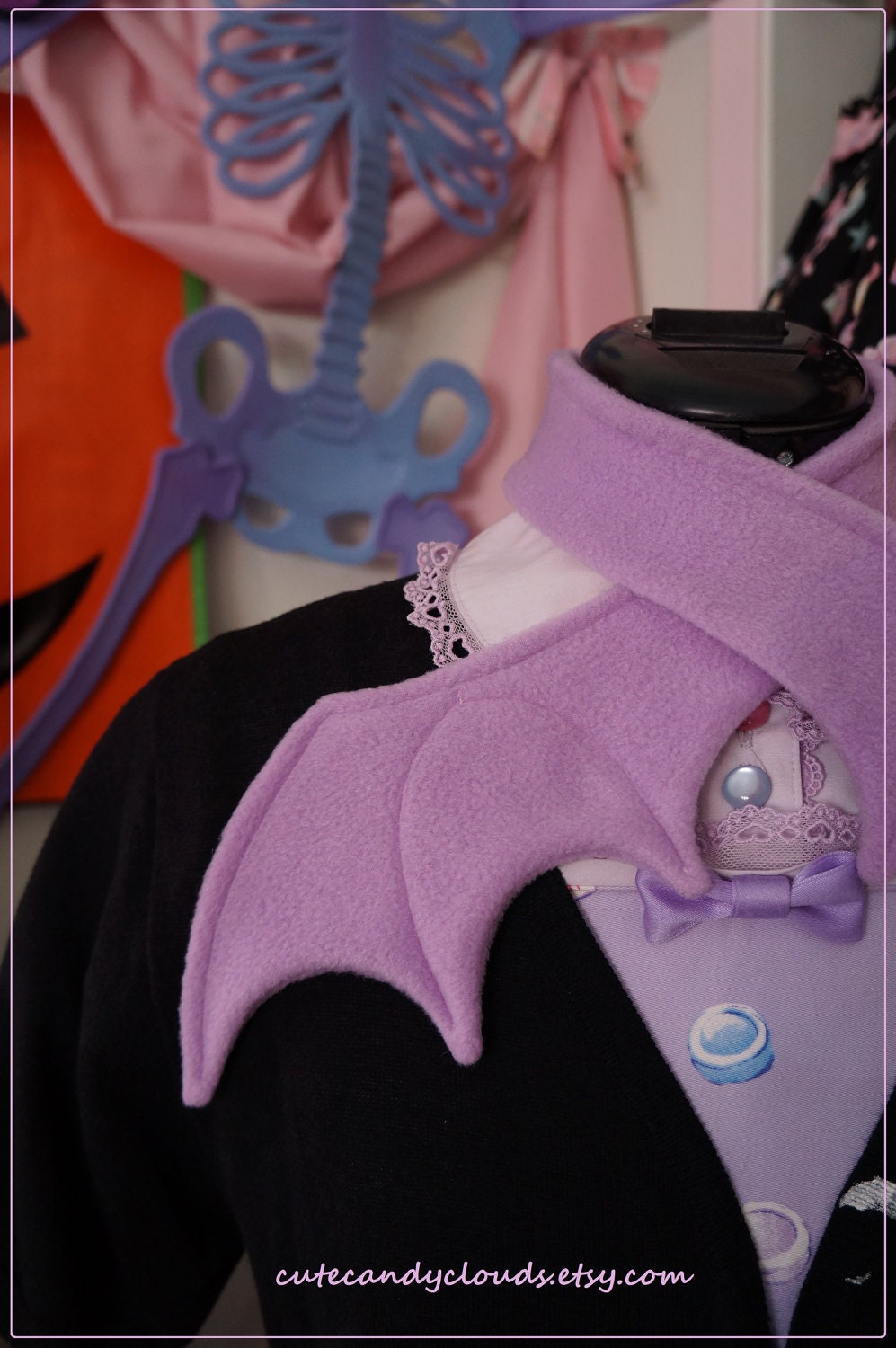 Lavender bat wing scarf/muffler/neckwarmer