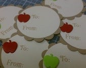 Teacher Appreciation Apple Gift Tags - set of 6