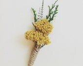 Yarrow boutonniere pin