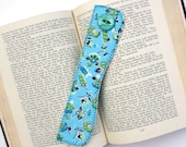 Retro Bookmark, Fabric Bookmark, Blue Retro