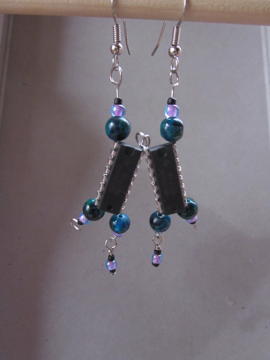 One of a Kind Upcycled Microchip Earrings