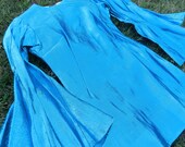 Vintage Mini Dress, 1960s Dance Costume, Neon Blue, Halloween Sexy Martian, XS to Girls Small