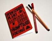 Handmade notebook "Pernicious plans" Red Journal