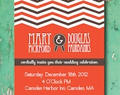 Custom DIGITAL Vintage Wedding Invitation: Chevron Suite