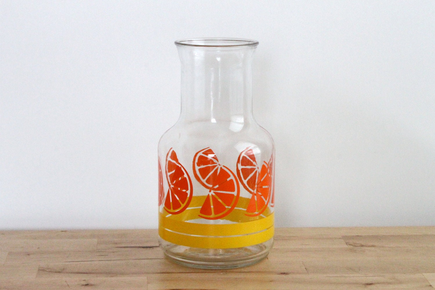 Orange Juice Carafe - Libbey Glass Juice Container with Citrus Slices